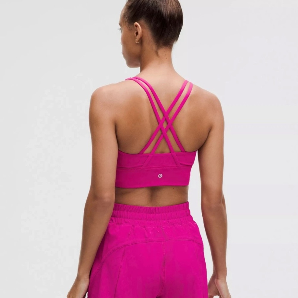 NEW Lululemon Energy Longline Bra Medium Support B–D Cups  RASPBERRY pink 4